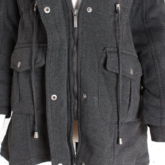 Fur Lined Anorak Hooded Fleece Coat Jacket Char. - Picture 4 of 10